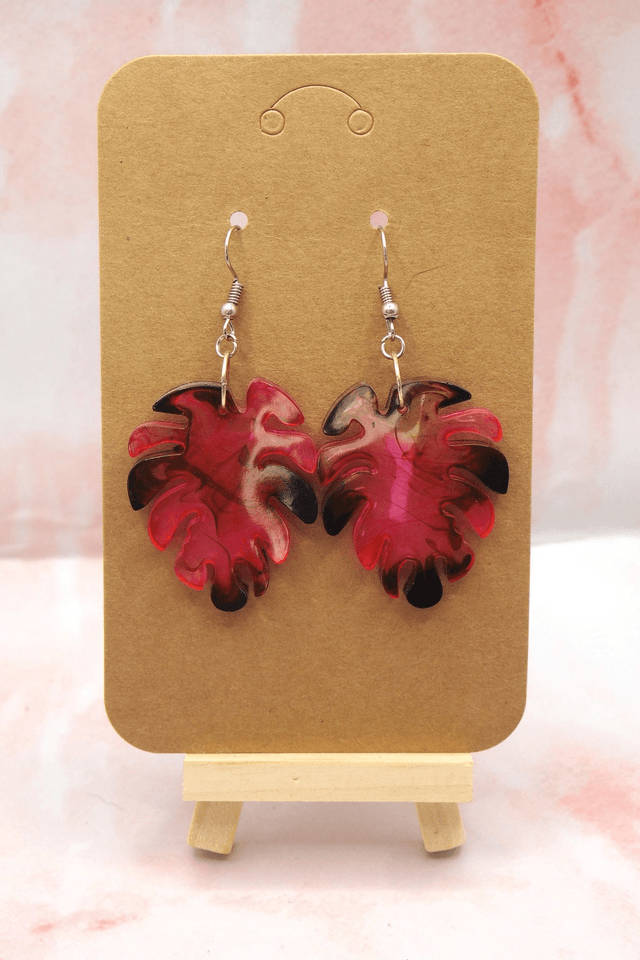 Boucle d'oreille Monstrera